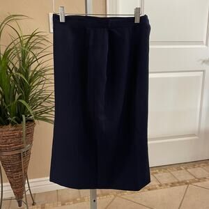 Vintage Paul Stanley Lined Classic Skirt Size 6 Navy Pure Wool